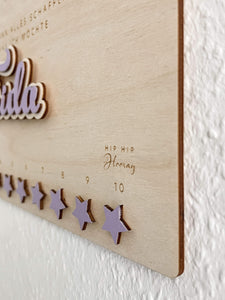 Montessori Motivationstafel aus Holz mit Magnet · Personalisierbar