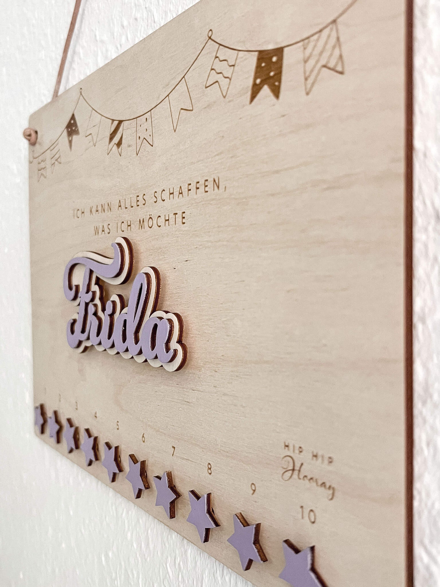 Montessori Motivationstafel aus Holz mit Magnet · Personalisierbar