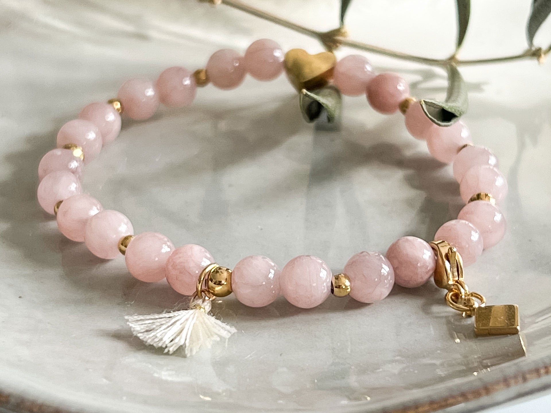 Stillarmband · Naturstein Vintage Rosé