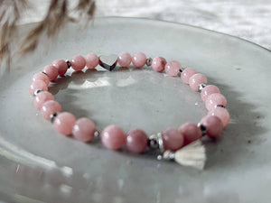 Stillarmband · Naturstein Vintage Rosé · Silber