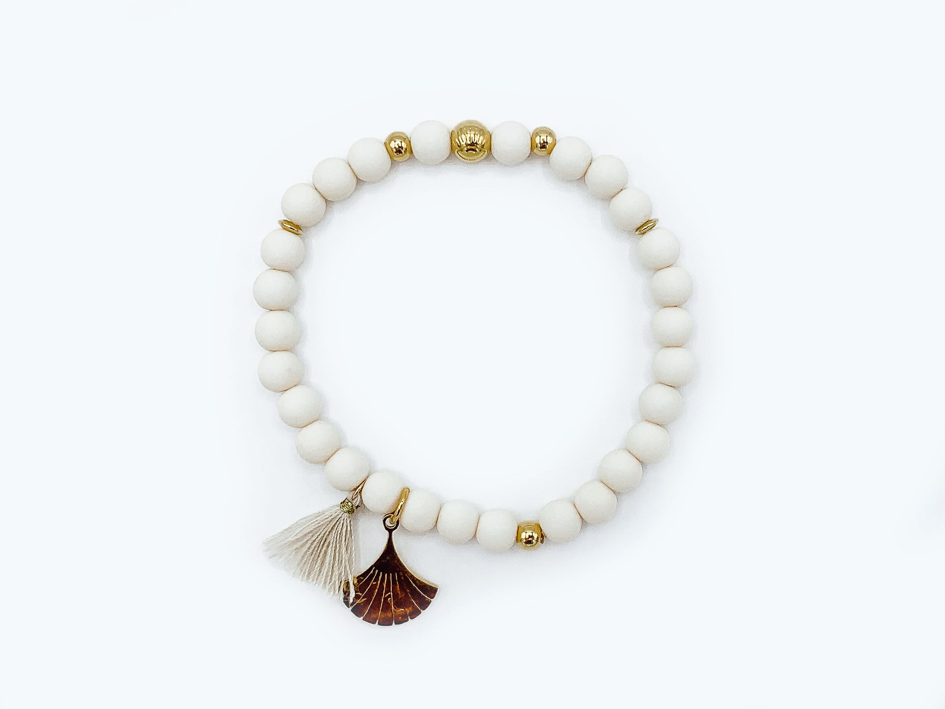 Perlenarmband · Acrylperlen · Ginkgoblatt