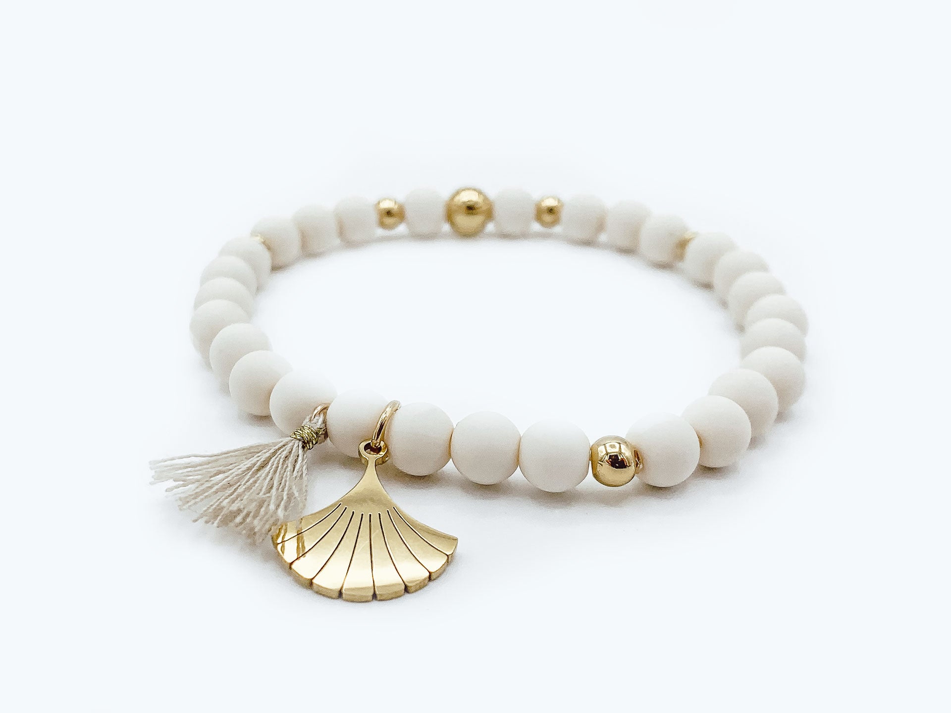 Perlenarmband · Acrylperlen · Ginkgoblatt