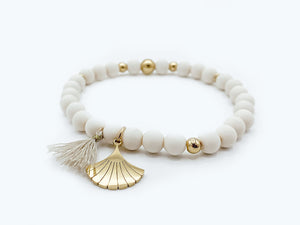 Perlenarmband · Acrylperlen · Ginkgoblatt
